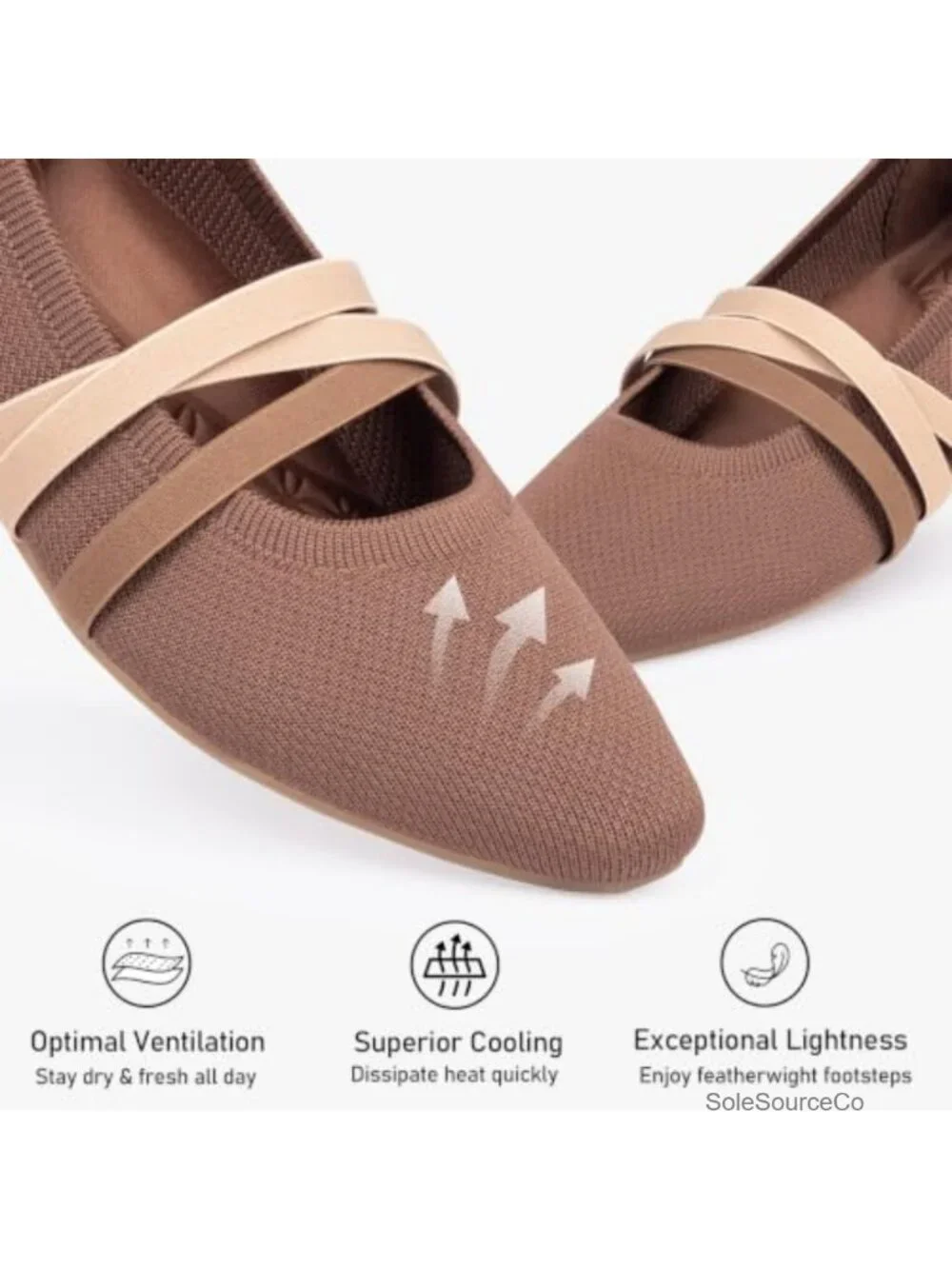 Women's Square Toe Ballet Flats Mary Jane Style Criss-Cross Straps Comfortable